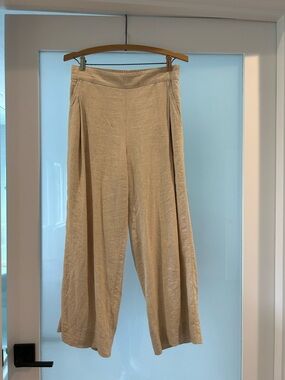 Madewell crop Linen Blend Pants in Beige